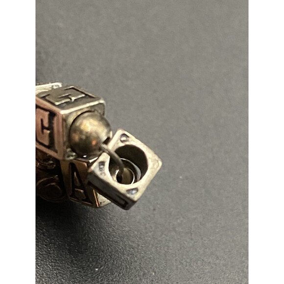 Sterling Silver "Alexis" Bracelet Beaded Charm Pink Crystal Toggle 7" JM Designs - Picture 6 of 8